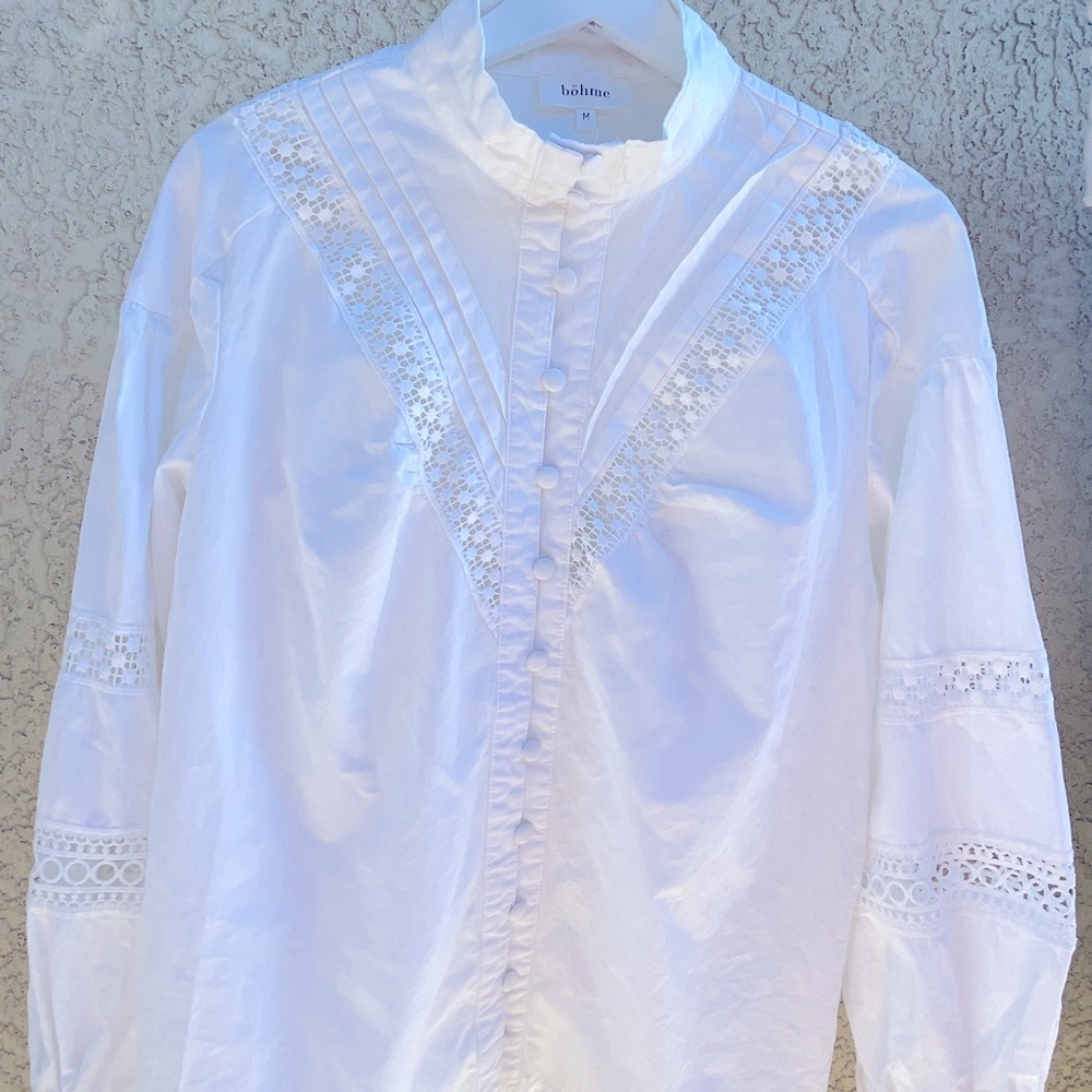 BÖHME M FLORAL LACE BUTTON UP